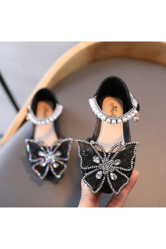 Girls Dress Up Shoes Mary Jane Bright Shoes Low Heel Princess Flower Wedding Birthday Party Dress