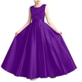 thumbnail image 1 of ATOGUTA Girls Dress Wedding Satin Dresses Princess Birthday Party Prom Ball Gown Size 0-13, 1 of 7