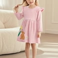 thumbnail image 1 of ATOGUTA Girls Fall Dress Long Sleeve Midi with Elastic Waist for Holiday Party Size 2T-8, Pink, 1 of 6