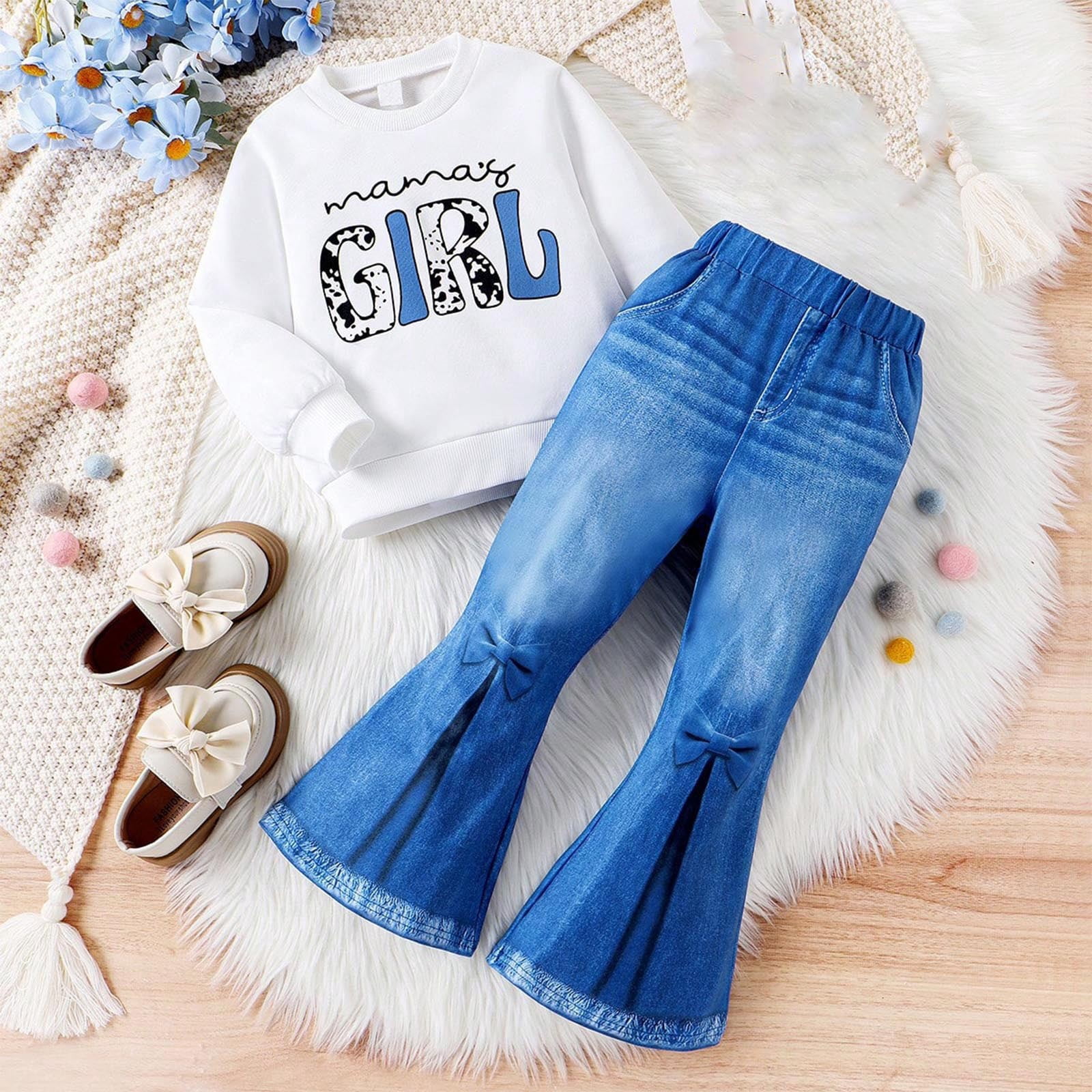 Girls Winter Comfortable Outfit Girls Elegant Outfit Two-piece Set