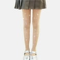 thumbnail image 1 of ATOGUTA Girls Fishnet Stockings Kids High Waist Tights Rhinestone Party Pantyhose Size 5T-15, Beige, 1 of 3