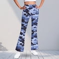 thumbnail image 1 of ATOGUTA Girls Flare Leggings High Waisted Casual Kids Print Warm Fleece Bell Bottom Pants Size 5T-16, Blue, 1 of 6