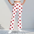 thumbnail image 1 of ATOGUTA Girls Flare Pants High Waisted Casual Kids Print Warm Fleece Bell Bottom Pants Size 5T-16, Red, 1 of 6