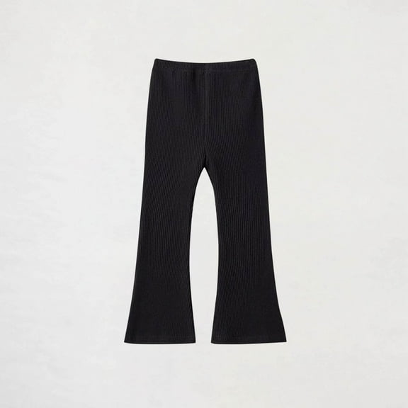 ATOGUTA Girls Flare Pants Size 1T-11 High Waisted Elastic Waist Lightweight Outdoor Jogger Pants Black