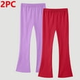thumbnail image 1 of ATOGUTA Girls Flare Pants Size 3T-14 High Waisted Elastic Waist Lightweight Outdoor Jogger Pants 2 Pack Red, 1 of 6