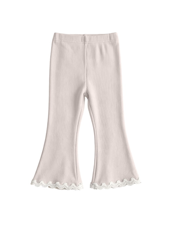 Girls Flared Leggings Elastic Stretch Waistband Thick Thermal Winter Base Layer Pants Perfect for Winter School, Indoor and Outdoor Wear Size 1T-11