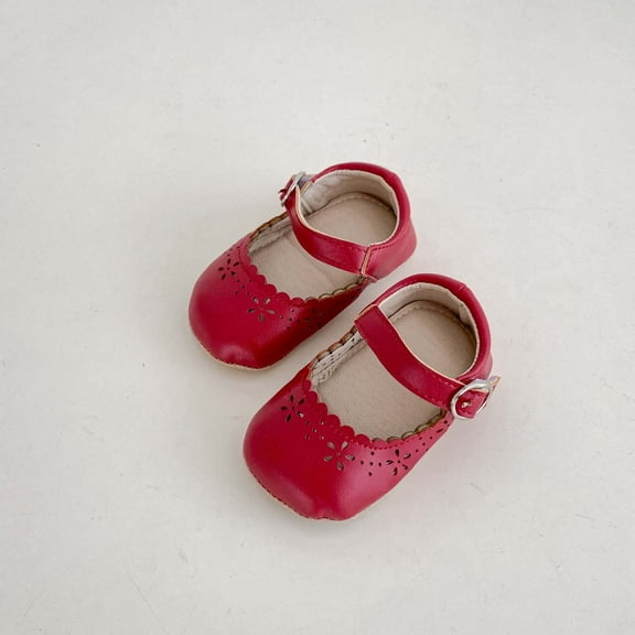 ATOGUTA Girls Flat Dress Shoes Red Ballet Shoes Flower Girls Mary Jane Flats Dress Shoes Party Wedding