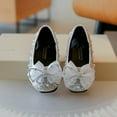 thumbnail image 1 of ATOGUTA Girls Flat Dress Shoes Silver Ballet Shoes Flower Girls Mary Jane Flats Sequined Pearl Crystal Dress Shoes for Party Wedding, 1 of 4