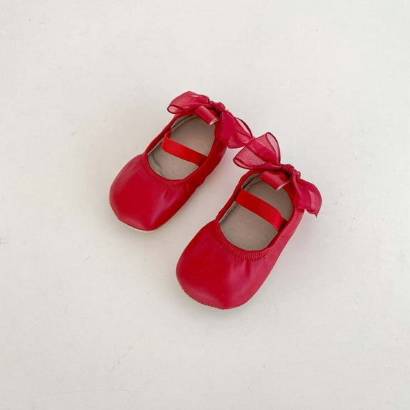 ATOGUTA Girls' Flats Red Ballet Shoes Flower Girls Mary Jane Flats Dress Shoes Party Wedding