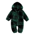 thumbnail image 1 of ATOGUTA Girls' Fleece Hooded Jumpsuits & Rompers Winter Warm Fuzzy Romper Zip Up Long Sleeve One Piece Playsuit Army Green, 1 of 7