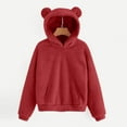 thumbnail image 1 of ATOGUTA Girls Fleece Hoodie Size 4T-15 Thick Fleece Sweatshirt with Pocket Kids Fashion Winter Clothes Red, 1 of 6