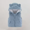 thumbnail image 1 of ATOGUTA Girls Fleece Jacket Hooded Warm Puffer Vest Outerwear Soft Flannel Lined Insulation Waistcoat Blue, Size 6M-4T, 1 of 6