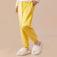 thumbnail image 1 of ATOGUTA Girls Fleece Lined Leggings Kids Winter Warm Leggings Thick Thermal Tights Pants Size 3T-13, Yellow, 1 of 5