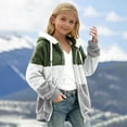 thumbnail image 1 of ATOGUTA Girls Fleece Warm Coat Kids Full Zip Lightweight Fall Winter Coat Outerwear with Pockets Size 5T-13 Army Green, 1 of 6