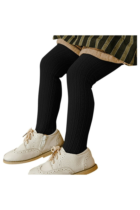 Girls Footed Dance Sockings Ballet Tights Kids Super Elasticity Warm School Uniform Tights for Girls Black, Sizes 2T-10