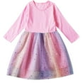 thumbnail image 1 of ATOGUTA Girls Formal Dress Size 2T-10 Mesh Long Sleeve Tulle Tutu Princess Dress for Wedding Birthday Party Pink, 1 of 2