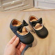 ATOGUTA Girls Formal Shoes Black Ballet Shoes Flower Girls Mary Jane Flats Dress Shoes Party Wedding