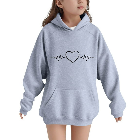 ATOGUTA Girls Halloween Sweatshirt Long Sleeve Pullover Top Hoodie Kids Fall Winter Sweatshirts Size 5T-15, Gray