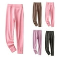 thumbnail image 1 of ATOGUTA Girls High Waisted Leggings Size 3T-15 Kids Winter Warm Leggings Thick Thermal Tights Pants Pink, 1 of 6