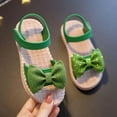 thumbnail image 1 of ATOGUTA Girls Hiking Sandals Green Open Toe Kids Summer Flat Sandals Fashion Dress Flower Shoes for Wedding Party, 1 of 4