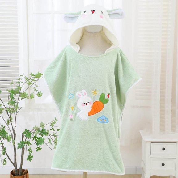 ATOGUTA Girls Hooded Cape Bathrobe Kids Boys Fleece Robe Hooded Soft Warm Bathrobes Pajamas Sleepwear for Children Size 0-8, Green