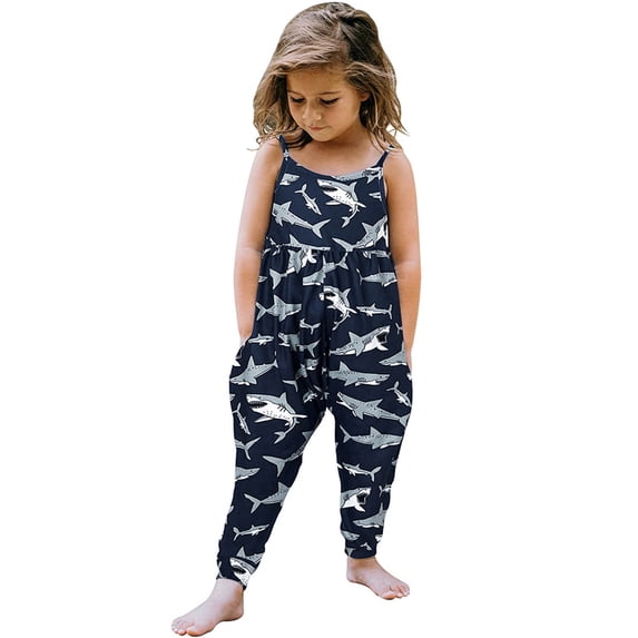 ATOGUTA Girls' Jumpsuits & Rompers One Piece Playsuit Spaghetti Strap Sleeveless Romper 1-5 Years