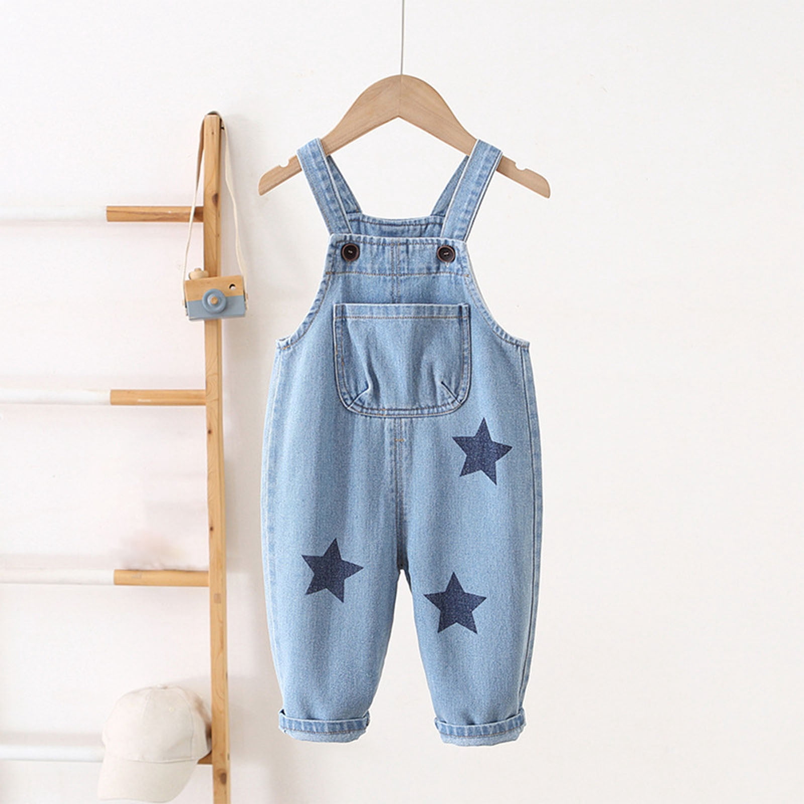 ATOGUTA Girls' Jumpsuits & Rompers Size 2T-8 Denim Bib Jumpsuit Girls ...