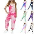 thumbnail image 1 of ATOGUTA Girls' Jumpsuits & Rompers Size 5T-14 Summer Overalls Spaghetti Strap Loose Romper Long Pants with Pocket Multicolor, 1 of 5