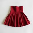 thumbnail image 1 of ATOGUTA Girls Junior Skirts Fall Winter Stretch Mini Flared Pleated Skater Skirt Size 3T-15, Wine, 1 of 6