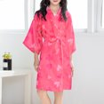 thumbnail image 1 of ATOGUTA Girls Kids Satin Robe for Wedding Spa Party Hot Pink, Size 2T-11, 1 of 9