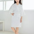 thumbnail image 1 of ATOGUTA Girls Kids Silky Satin Short Kimono Robes for Wedding Birthday Party Spa White, Size 18M-9, 1 of 9