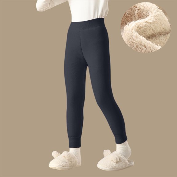 ATOGUTA Girls Legging Kids Winter Warm Fleece Leggings Thick Thermal Tights Pants Size 2T-15, Navy