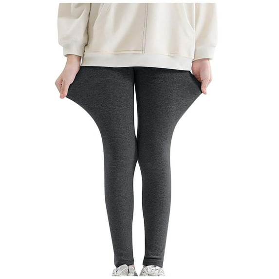 ATOGUTA Girls' Leggings Ankle Length Leggings Warm Stretchy Tights Pants for Kids Girls Dark Gray, Size 2T-13