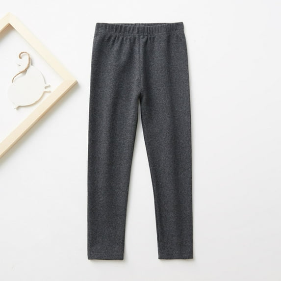 ATOGUTA Girls Leggings Ankle Length Leggings Warm Stretchy Tights Pants for Kids Girls Dark Gray, Size 2T-13