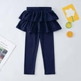 thumbnail image 1 of ATOGUTA Girls Leggings Ruffle Skirt School Uniform Pants Kids Clothes Navy, Size 3T-8, 1 of 3