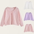 thumbnail image 1 of ATOGUTA Girls Long Sleeve Cardigan Sweater Girls Button Closure Knitted Cable Cardigan Size 4T-16, Pink, 1 of 3