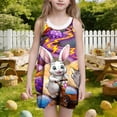 thumbnail image 1 of ATOGUTA Girls Long Sleeve Dresses Casual Summer Spaghetti Straps Easter Romper Dresses with Pockets for Kid Size 3T-10. Multicolor, 1 of 6