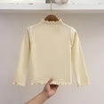 thumbnail image 1 of ATOGUTA Girls Long Sleeve Party Shirt Size 1T-11 Crewneck School Base Tees Clothes Cute Pullovers Tops Beige, 1 of 5
