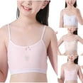 thumbnail image 1 of ATOGUTA Girls Longline Sports Bra Size 8-14 Bralette Seamless Cami Crop Bras Built-Up Stretch Sports Bra in Everyday Colors Pink, 1 of 3
