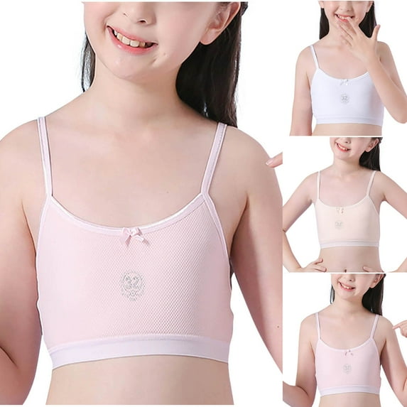 ATOGUTA Girls Longline Sports Bra Size 8-14 Bralette Seamless Cami Crop Bras Built-Up Stretch Sports Bra in Everyday Colors Pink