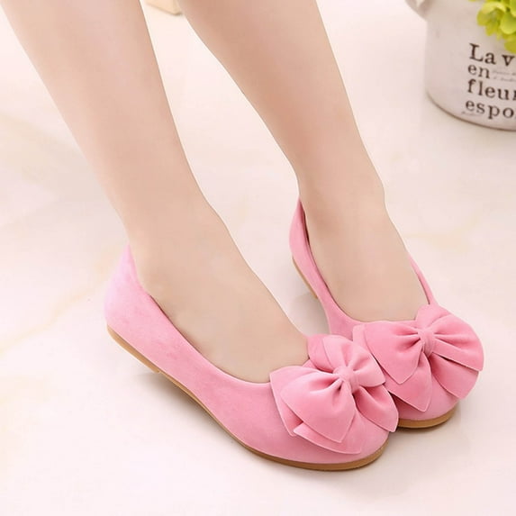 ATOGUTA Girls Mary Jane School Uniform Shoes Bow Hollow Out Non-slip Princess Shoes Flats