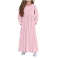 thumbnail image 1 of ATOGUTA Girls Maxi Dress Long Sleeve Casual Holiday Dress with Pockets Size 4T-14, Pink, 1 of 6