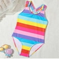 thumbnail image 1 of ATOGUTA Girls One Piece Swimsuits Sport Beach Swimwear Bathing Suit for Beach Multicolor, Size 4T-8, 1 of 5