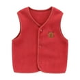 thumbnail image 1 of ATOGUTA Girls' Outerwear Jackets & Coats Fleece Vest Jacket Button Up Warm Sleeveless Outwear Red, Size 6M-5T, 1 of 5