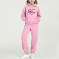 thumbnail image 1 of ATOGUTA Girls Outfits Tracksuit Drop Shoulder Hoodie Sweatshirt and Sweatpants Joggers Set with Pockets Size 2T-14, Pink, 1 of 6