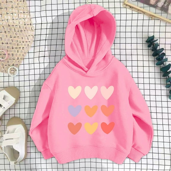 ATOGUTA Girls Oversized Sweatshirt 3T-8 Casual Hoodies Long Sleeve Pullover Tops Loose Sweatshirts Pink