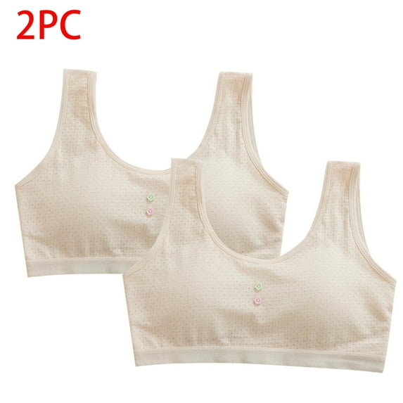 ATOGUTA Girls Padded Bra Size 10-16 Bralette Seamless Cami Crop Bras Built-Up Stretch Sports Bra in Everyday Colors Beige
