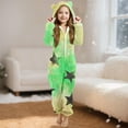 thumbnail image 1 of ATOGUTA Girls Boys Unisex Kids Fleece Hooded Jumpsuits Long Sleeve Rompers Sleepwear Outfits Size 5T-15, Green, 1 of 6