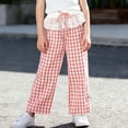 thumbnail image 1 of ATOGUTA Girls Pants Wide Leg School Uniform Pants Kids Elastic Waist Flowy Summer Beach Lounge Trousers with Pockets Size 1T-11, Pink, 1 of 7
