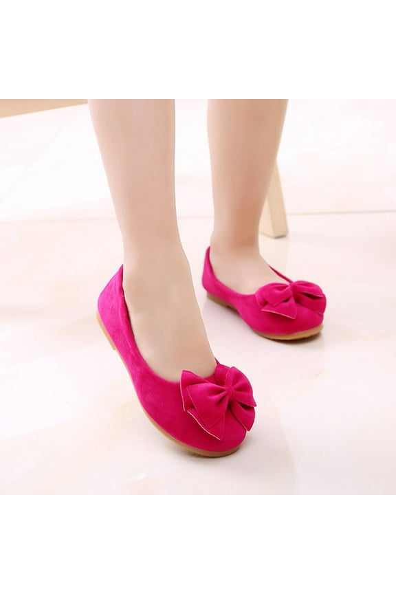Girls Princess Shoes Bowknot Student Flats Soft Dance Princess Shoes